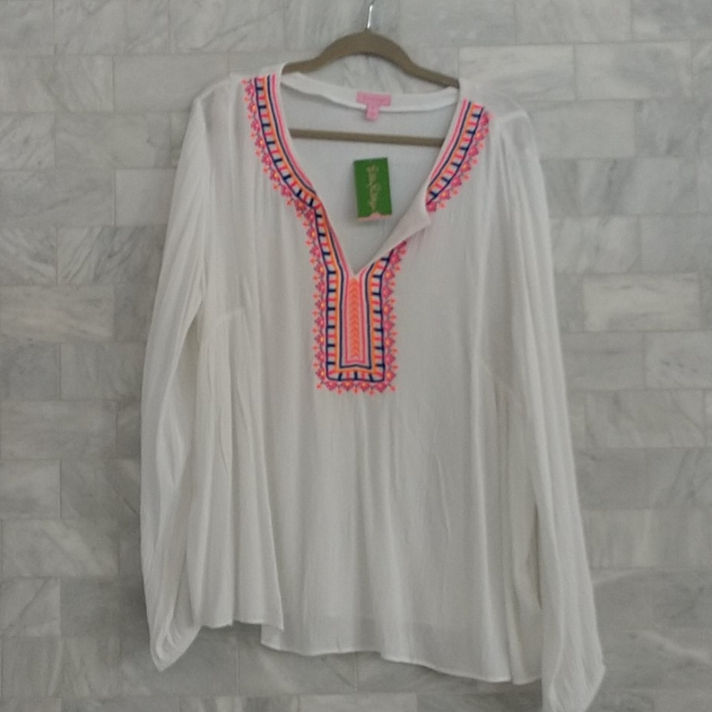 Lilly Pulitzer Dahle  tunic in resort white